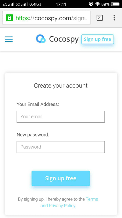 image result for cocospy sign up