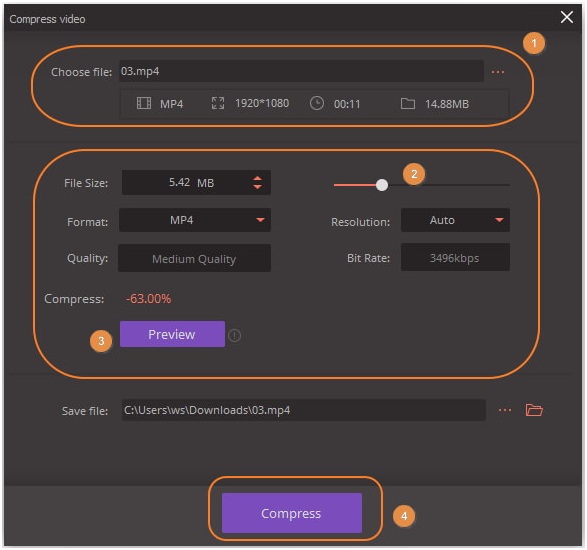 Uniconverter Compression Settings